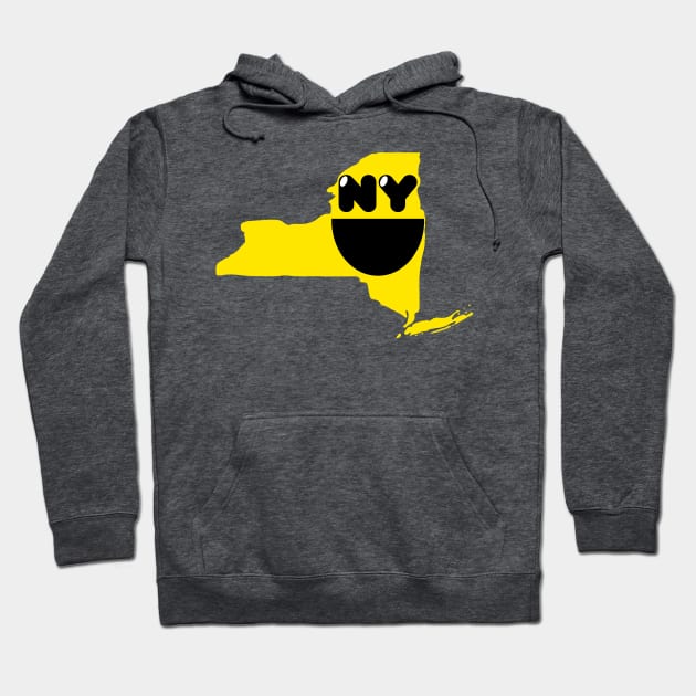 New York States of Happynes- New York Smiling Face Hoodie by pelagio